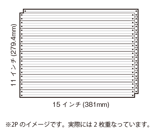 1513スリーラインフォームNC2P青発色 15×11インチ　N40上下 1,000セット(1箱)〜4,000セット(4箱) 品番：151521