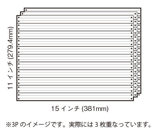1513スリーラインフォームNC3P青発色 15×11インチ　N40上中下 1,000セット(1箱)〜4,000セット(4箱) 品番：151531