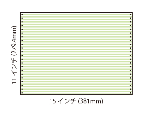 15カラーラインフォーム グリーン 15×11インチ　1P（64g） 2,000枚(1箱)〜8,000枚(4箱) 品番：151112